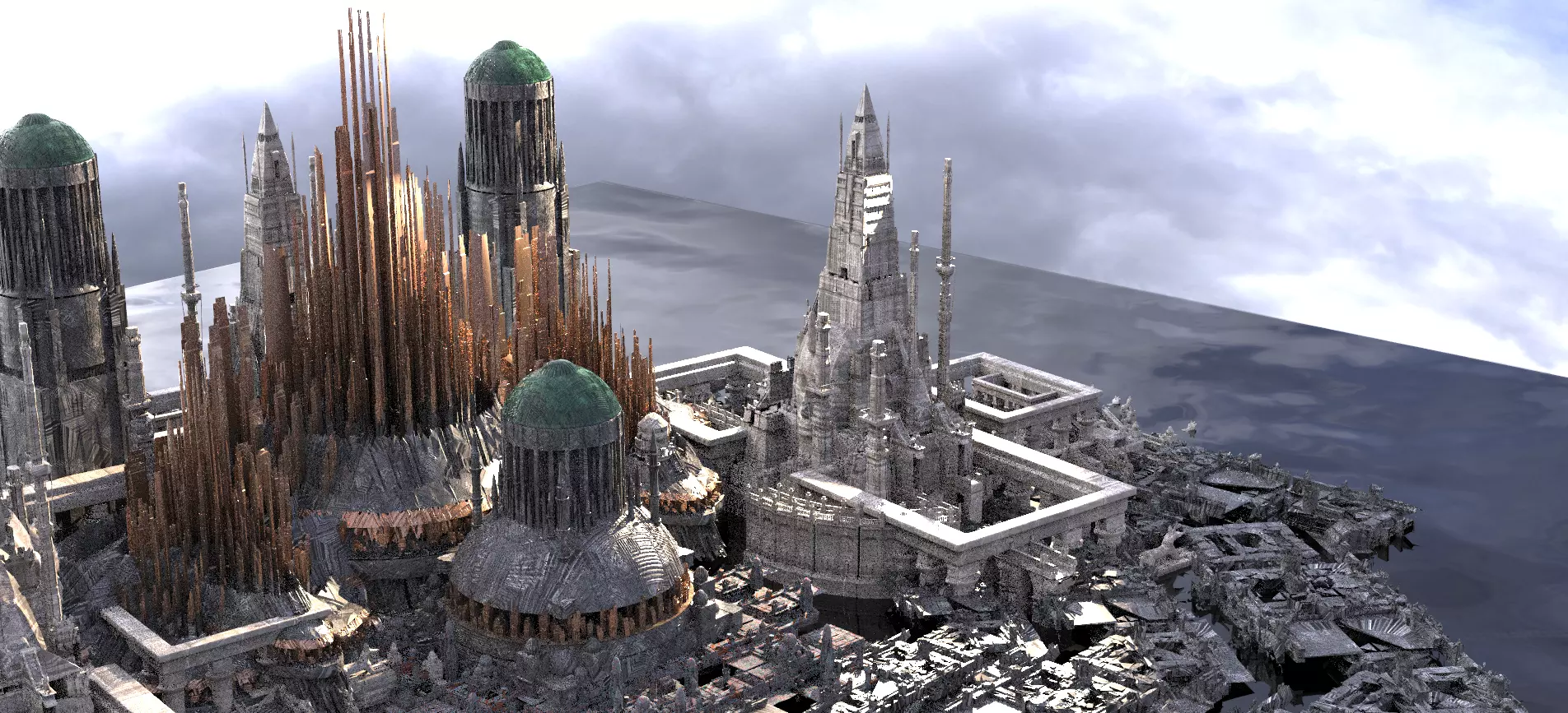 High palace of eternal Glory kitbash 3D model