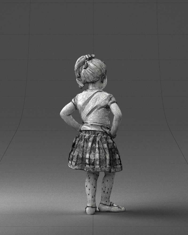 000375 Little Girl Standing Pose 3dp 3D print model_18