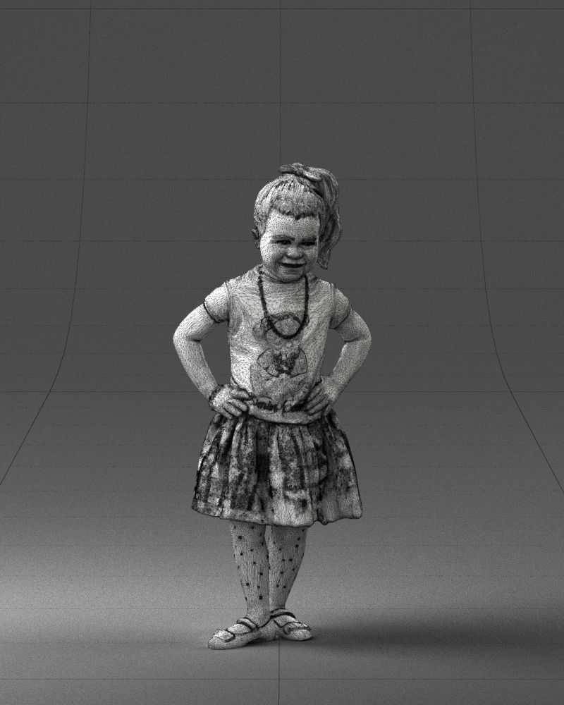 000375 Little Girl Standing Pose 3dp 3D print model_36