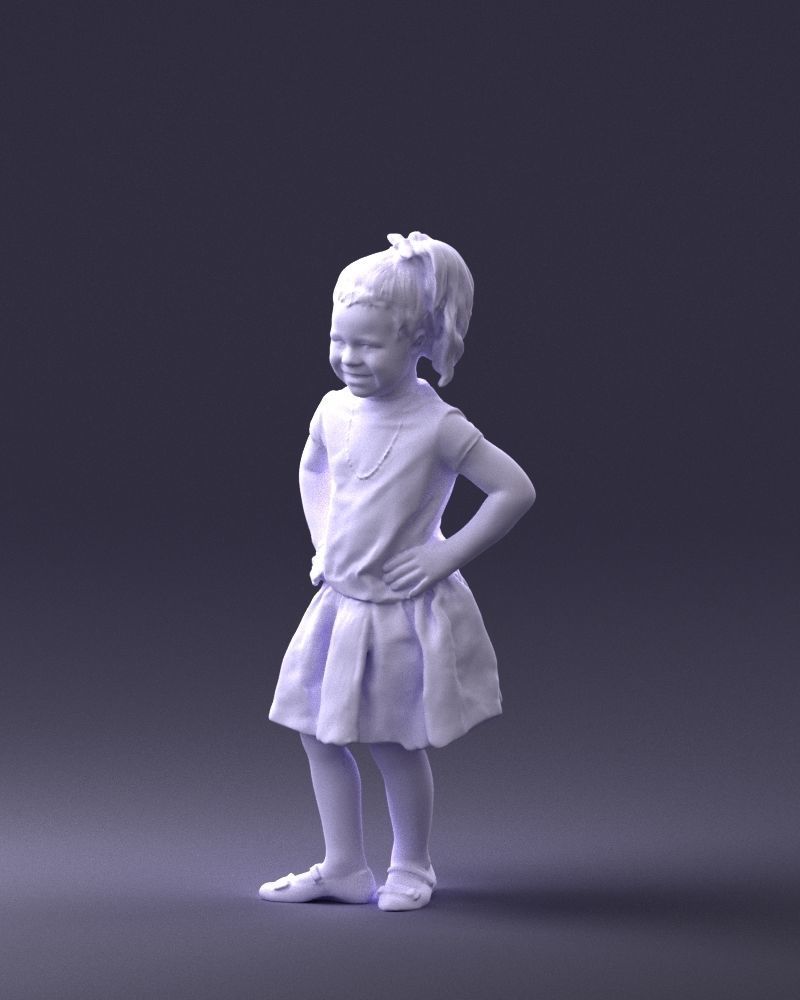 000375 Little Girl Standing Pose 3dp 3D print model_29