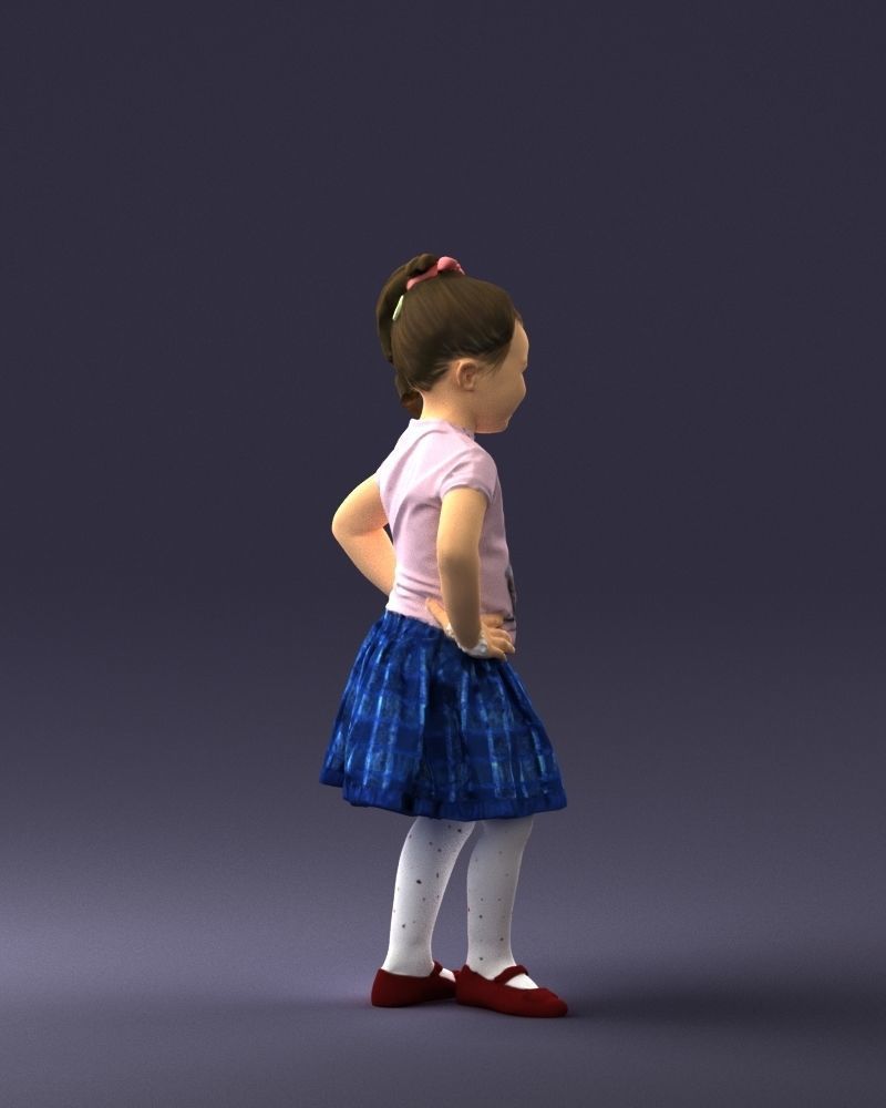000375 Little Girl Standing Pose 3dp 3D print model_13