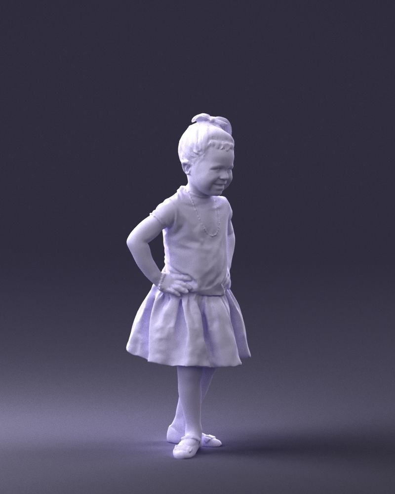 000375 Little Girl Standing Pose 3dp 3D print model_8