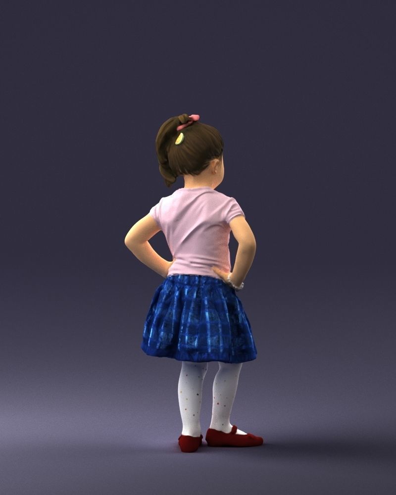 000375 Little Girl Standing Pose 3dp 3D print model_16