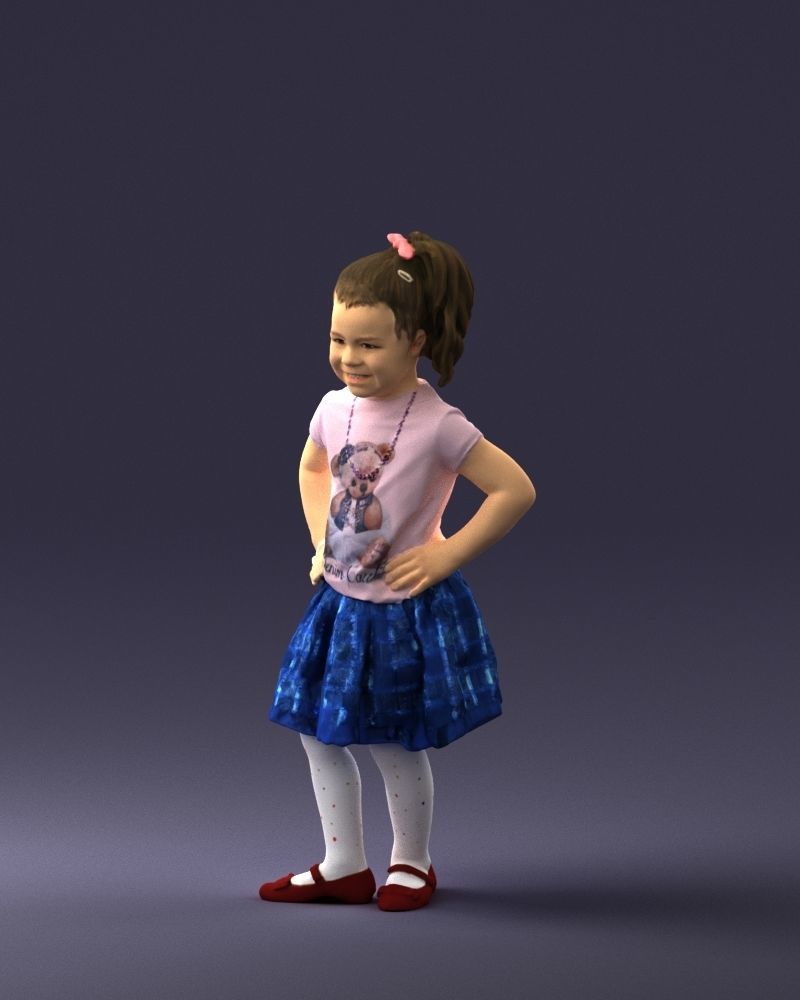 000375 Little Girl Standing Pose 3dp 3D print model_28
