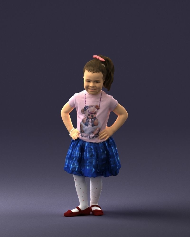 000375 Little Girl Standing Pose 3dp 3D print model_31