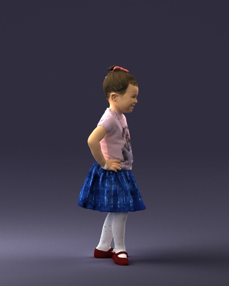 000375 Little Girl Standing Pose 3dp 3D print model_10