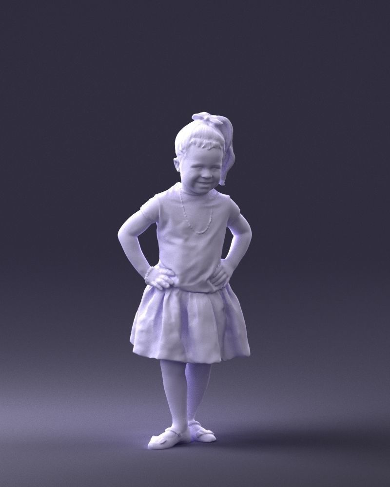 000375 Little Girl Standing Pose 3dp 3D print model_2