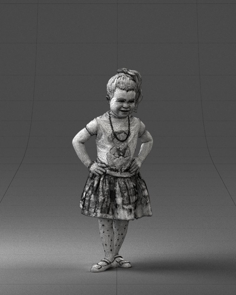 000375 Little Girl Standing Pose 3dp 3D print model_3
