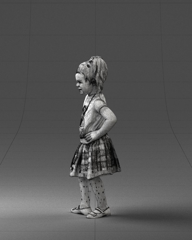 000375 Little Girl Standing Pose 3dp 3D print model_27