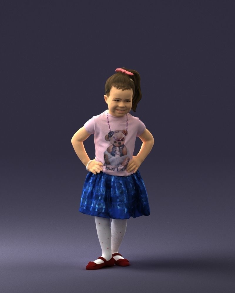 000375 Little Girl Standing Pose 3dp 3D print model_34