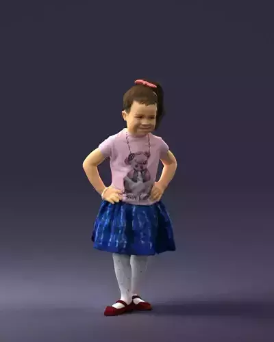 Little girl in pose 0032 3D Print Ready 3D print model