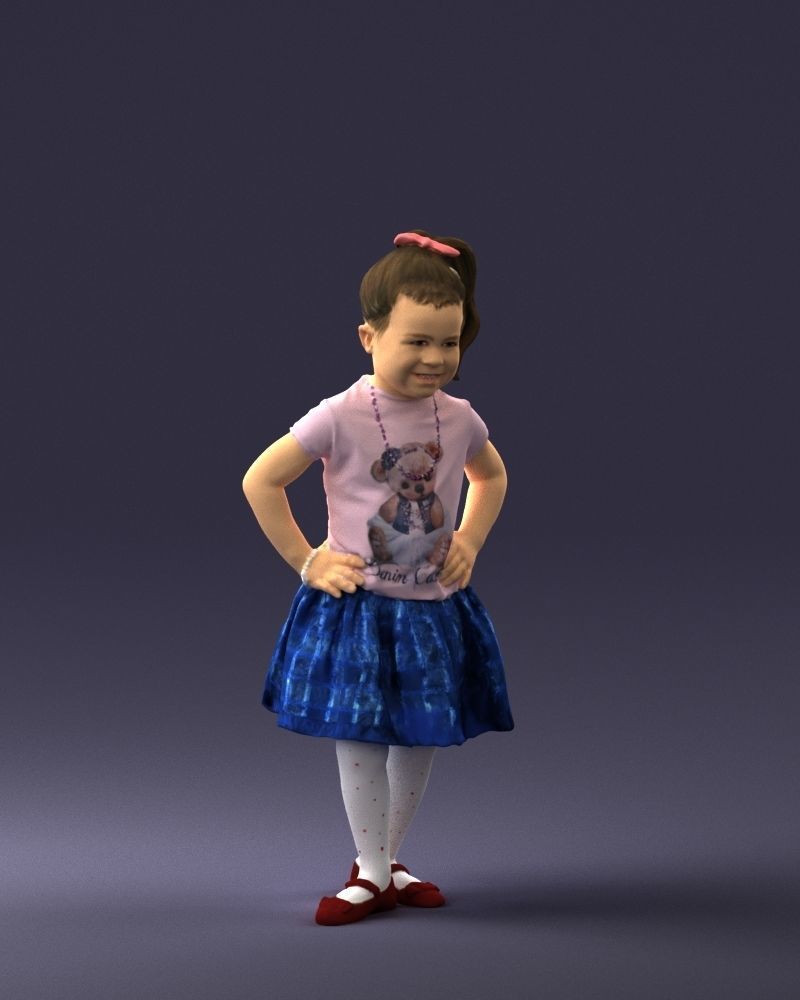 000375 Little Girl Standing Pose 3dp 3D print model_4