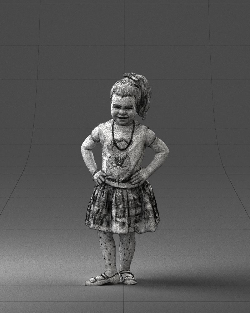 000375 Little Girl Standing Pose 3dp 3D print model_33