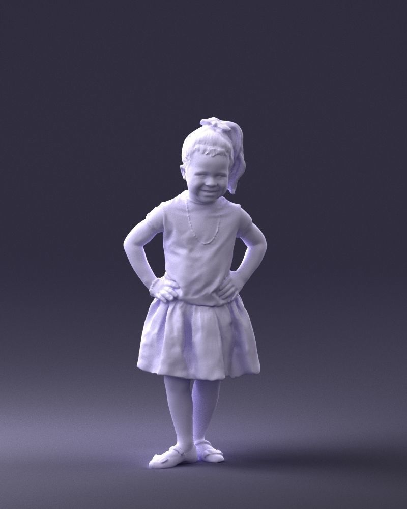 000375 Little Girl Standing Pose 3dp 3D print model_35