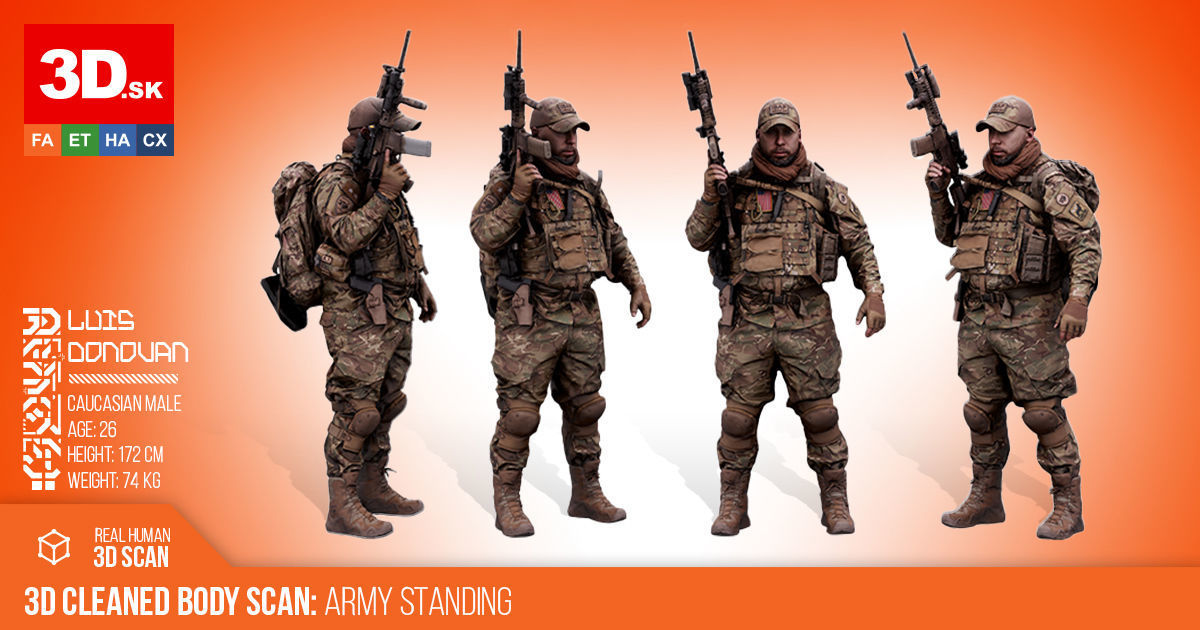 Cleaned 3D Body Scan Luis Donovan Standing 3D model_1