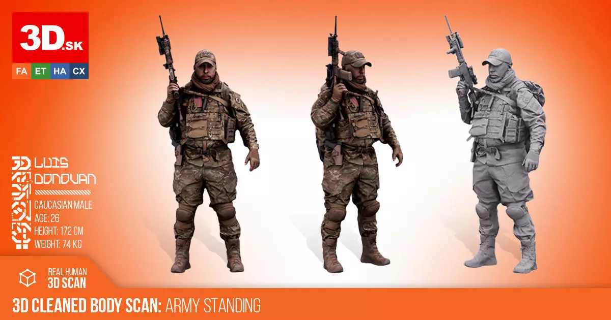 Cleaned 3D Body Scan Luis Donovan Standing 3D model_0