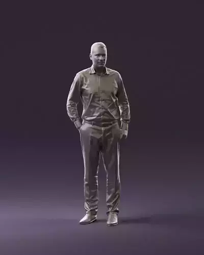 Man in office style hand in pocket 0889 3D Print Ready 3D print model