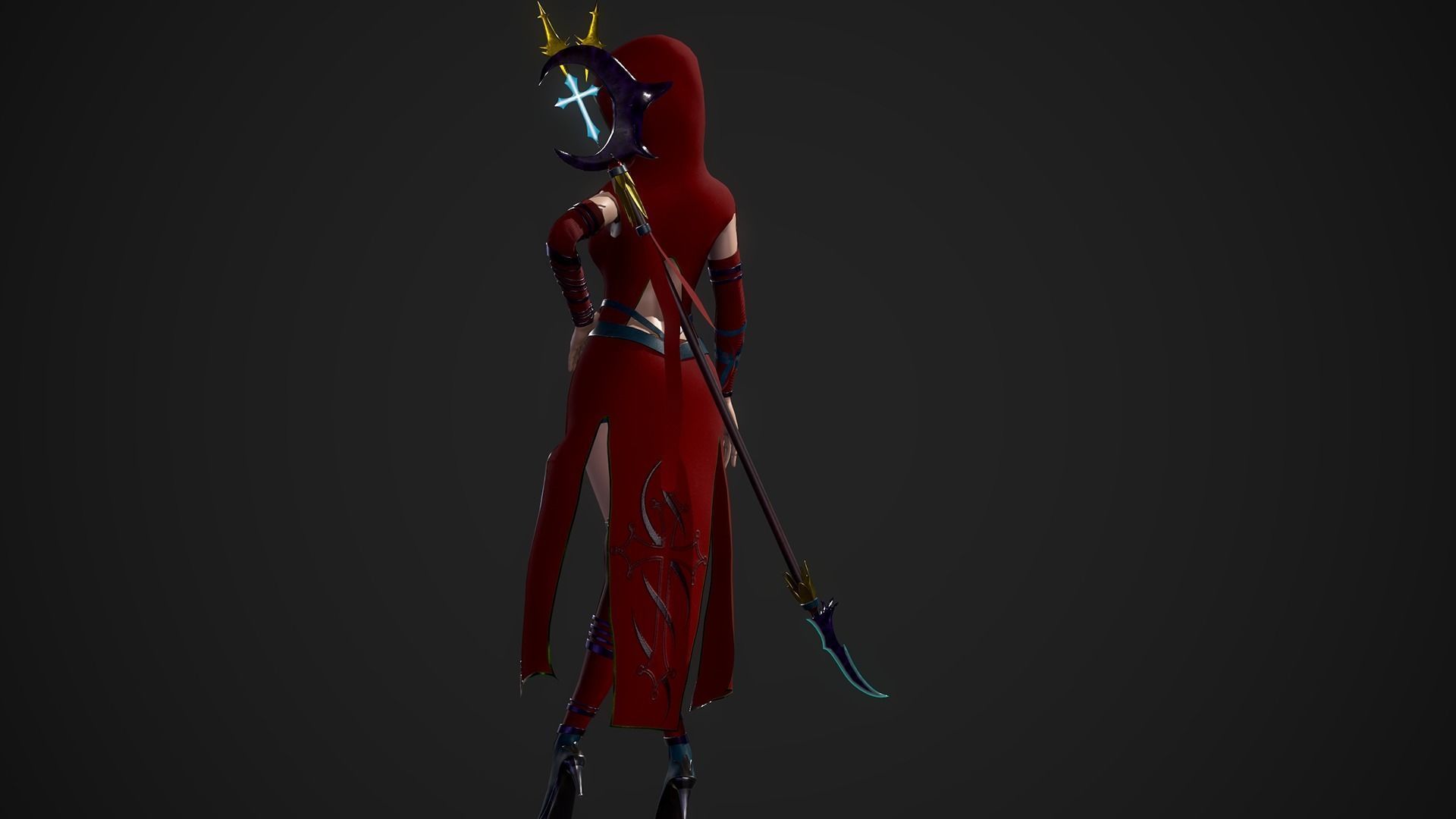 Nun Girl Low-poly 3D model_11