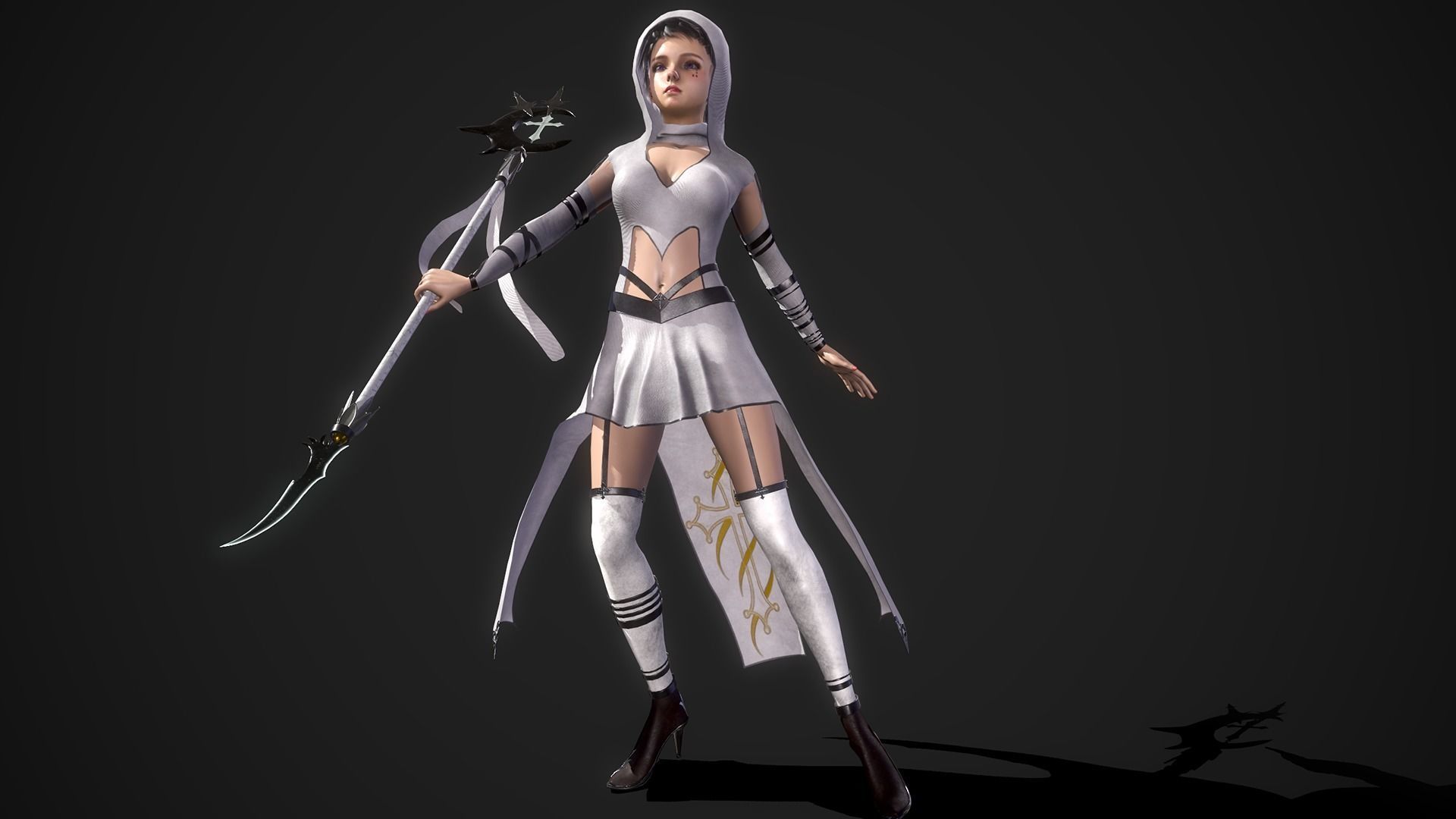 Nun Girl Low-poly 3D model_21