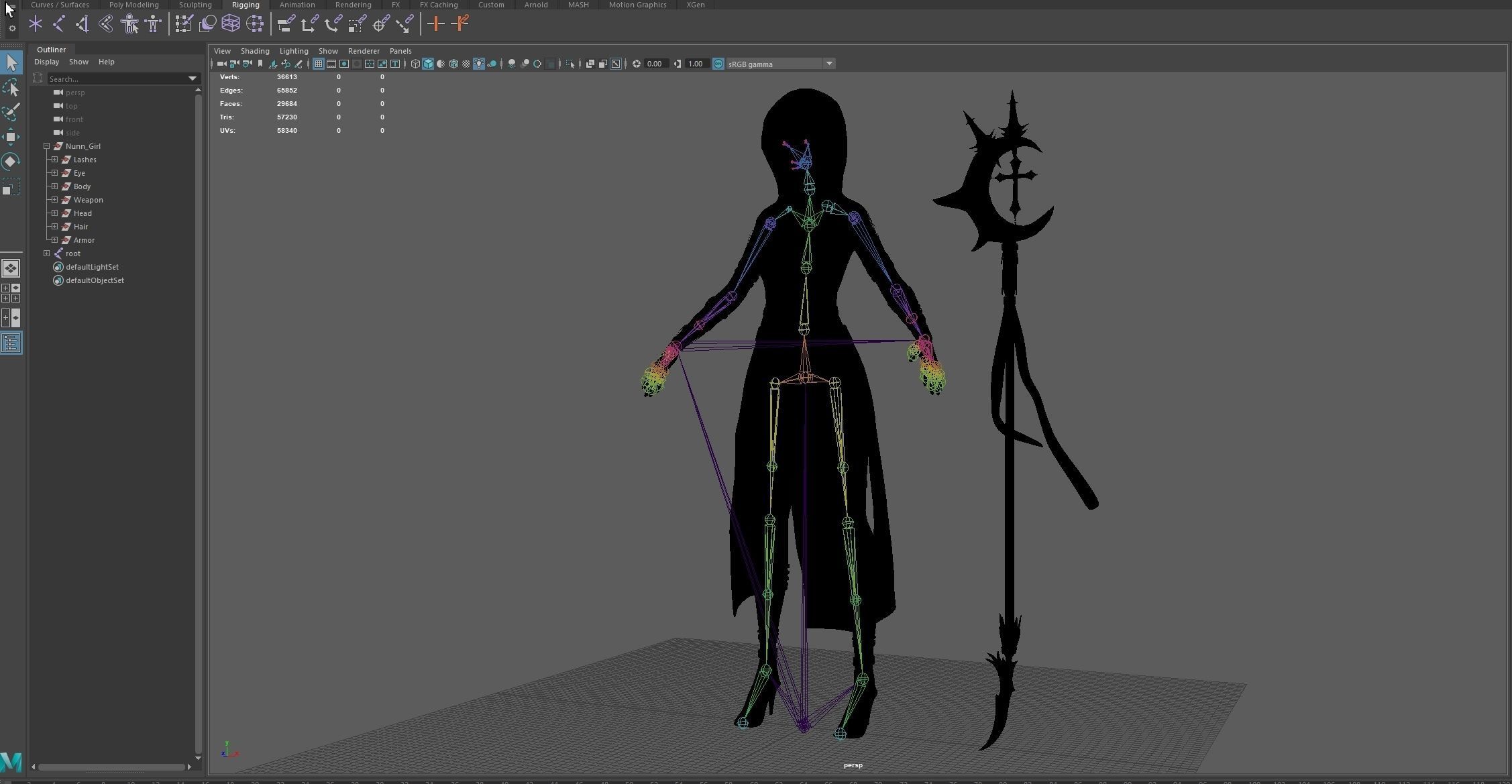 Nun Girl Low-poly 3D model_28