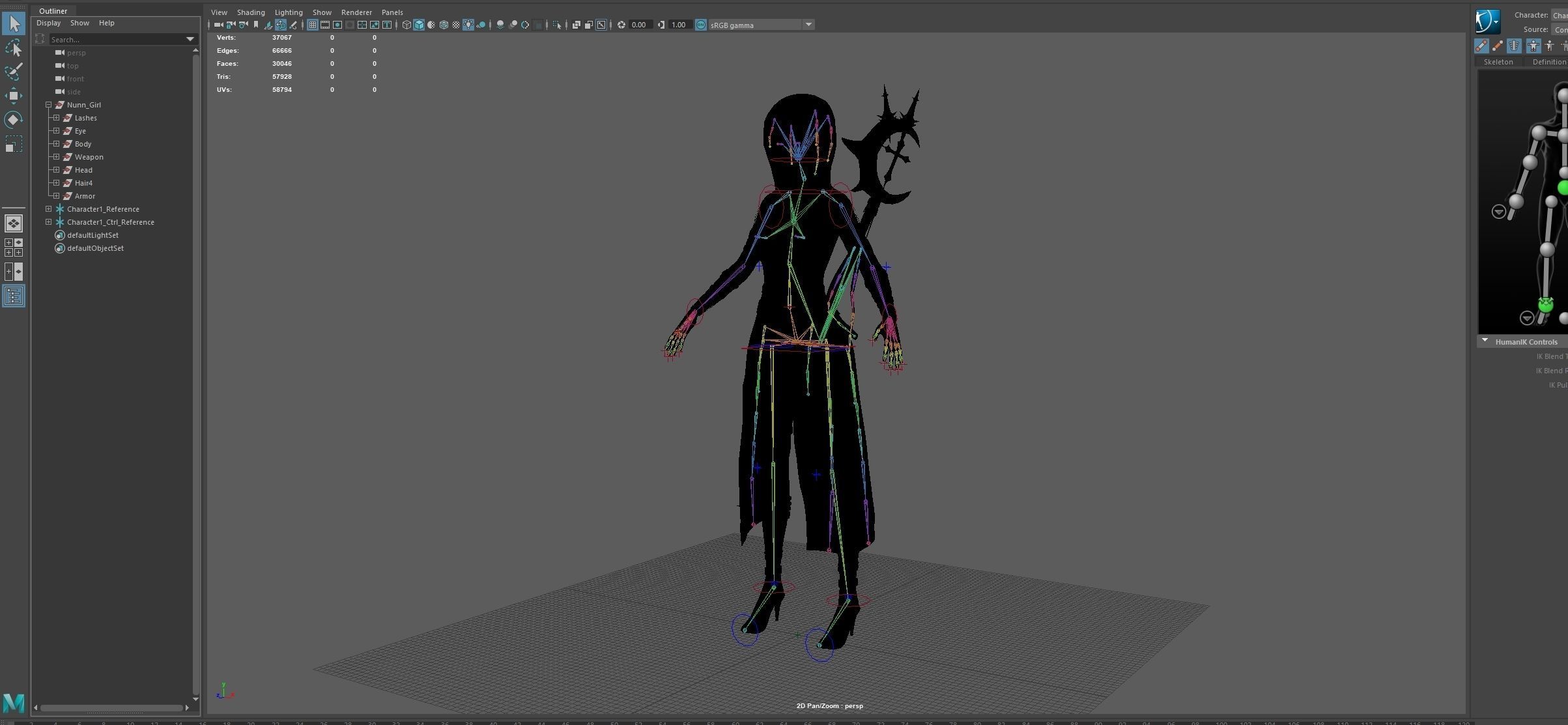 Nun Girl Low-poly 3D model_27