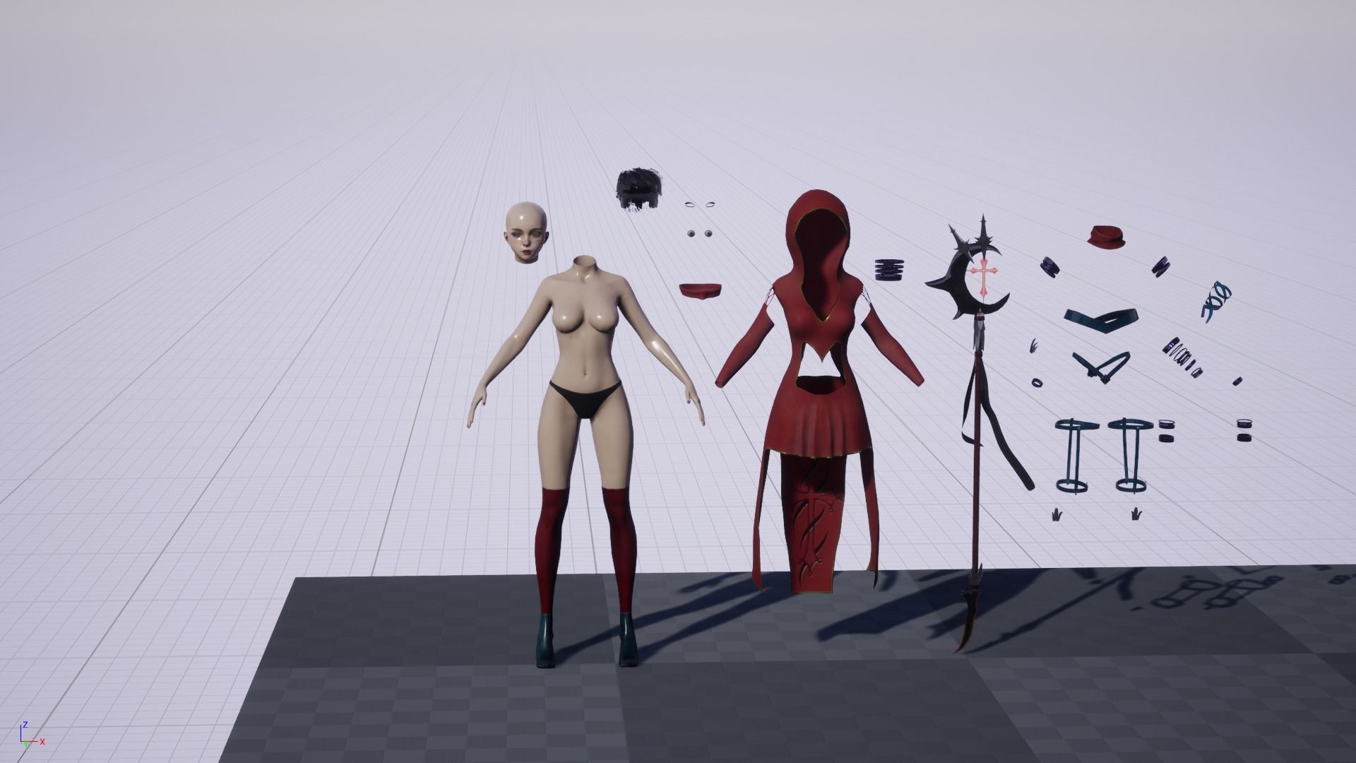 Nun Girl Low-poly 3D model_25