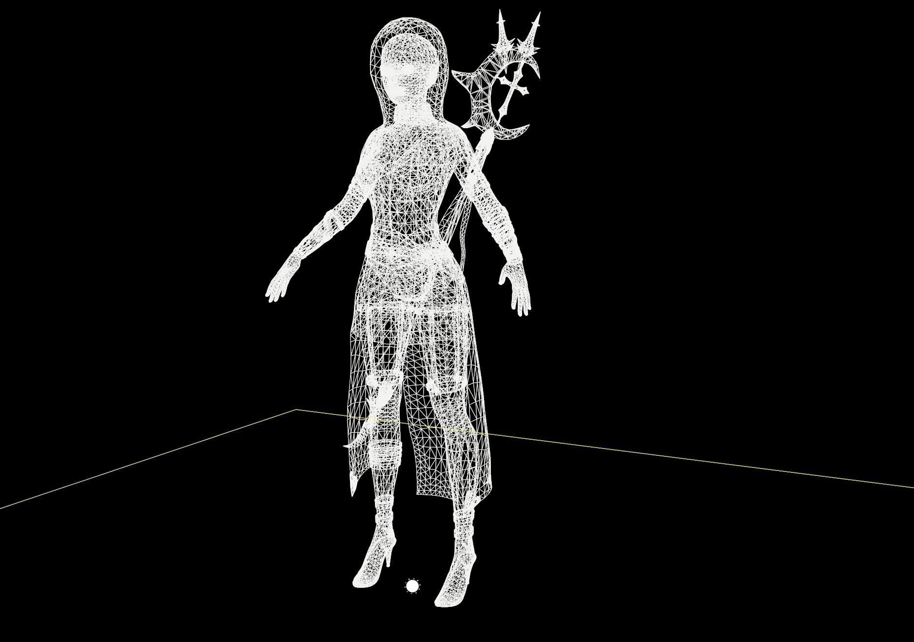 Nun Girl Low-poly 3D model_29