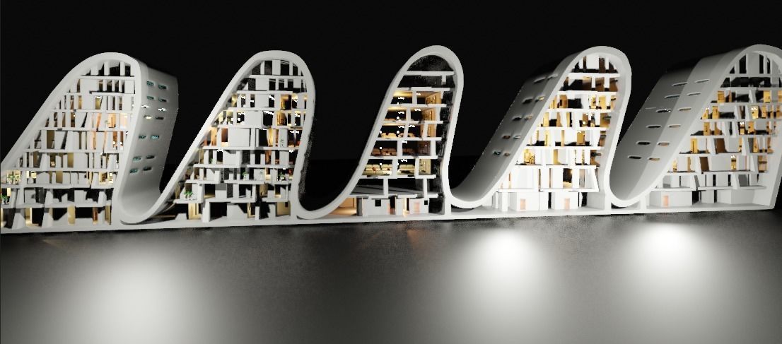 the wave building zaha hadid 3D model_35