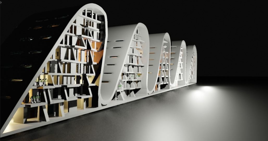 the wave building zaha hadid 3D model_32