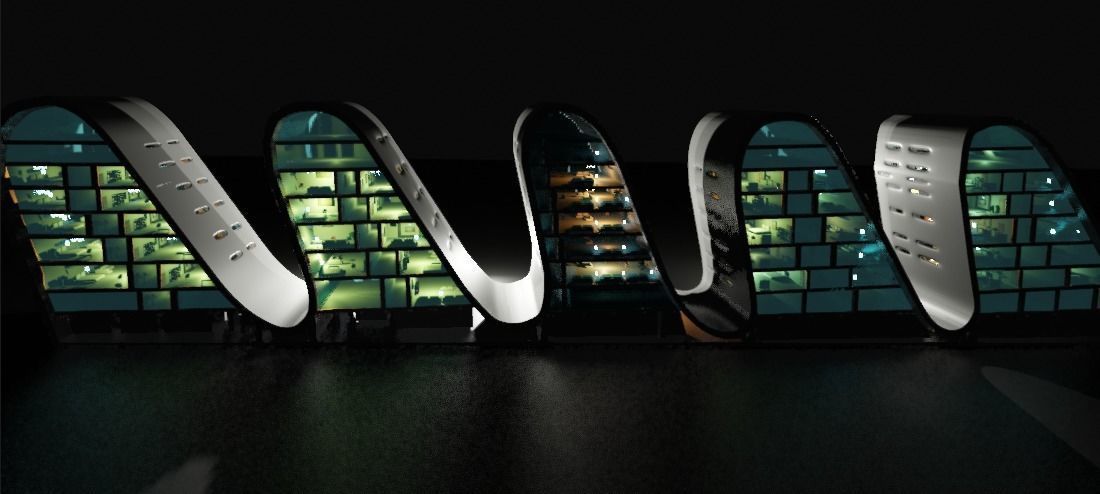 the wave building zaha hadid 3D model_39