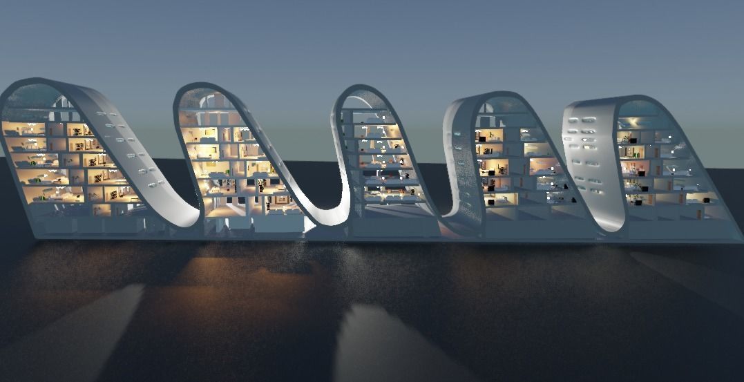 the wave building zaha hadid 3D model_16