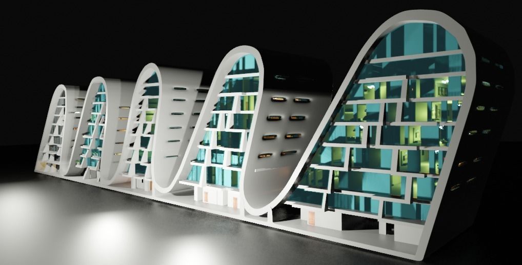 the wave building zaha hadid 3D model_9