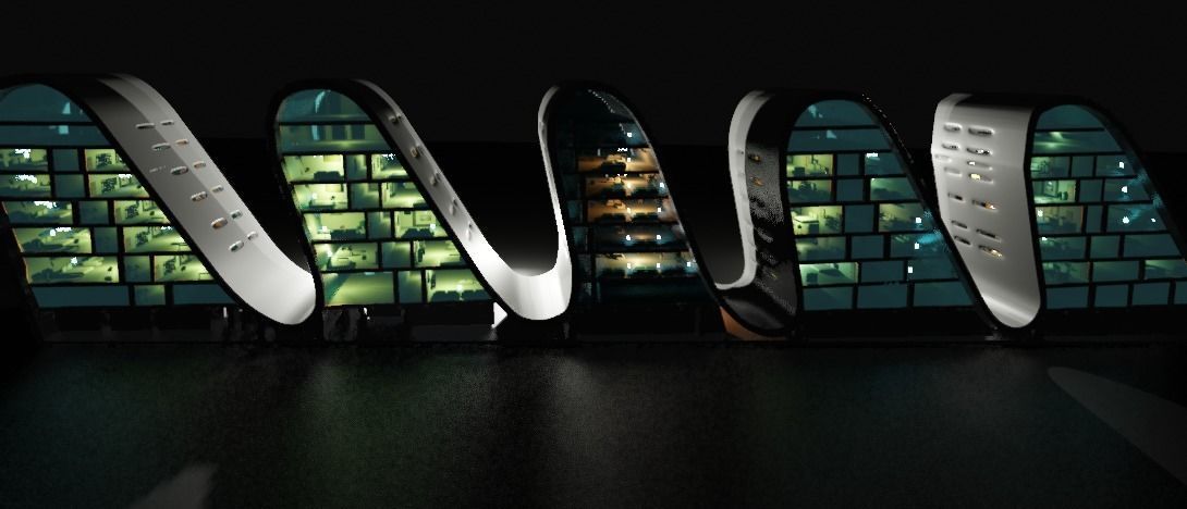 the wave building zaha hadid 3D model_40