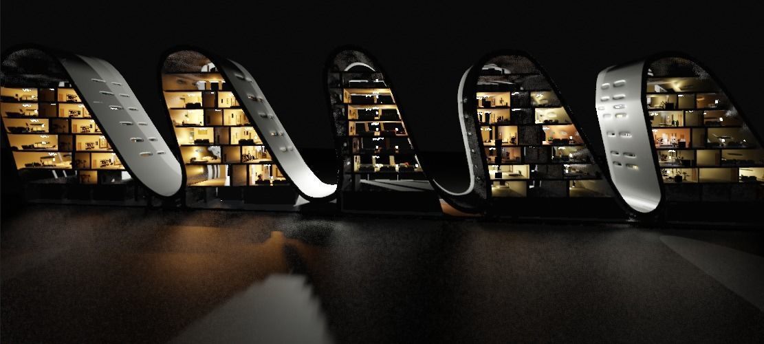 the wave building zaha hadid 3D model_36