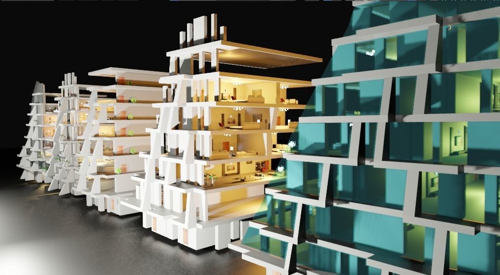 the wave building zaha hadid 3D model_27