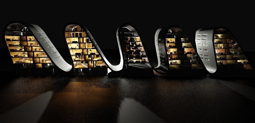 the wave building zaha hadid 3D model_17