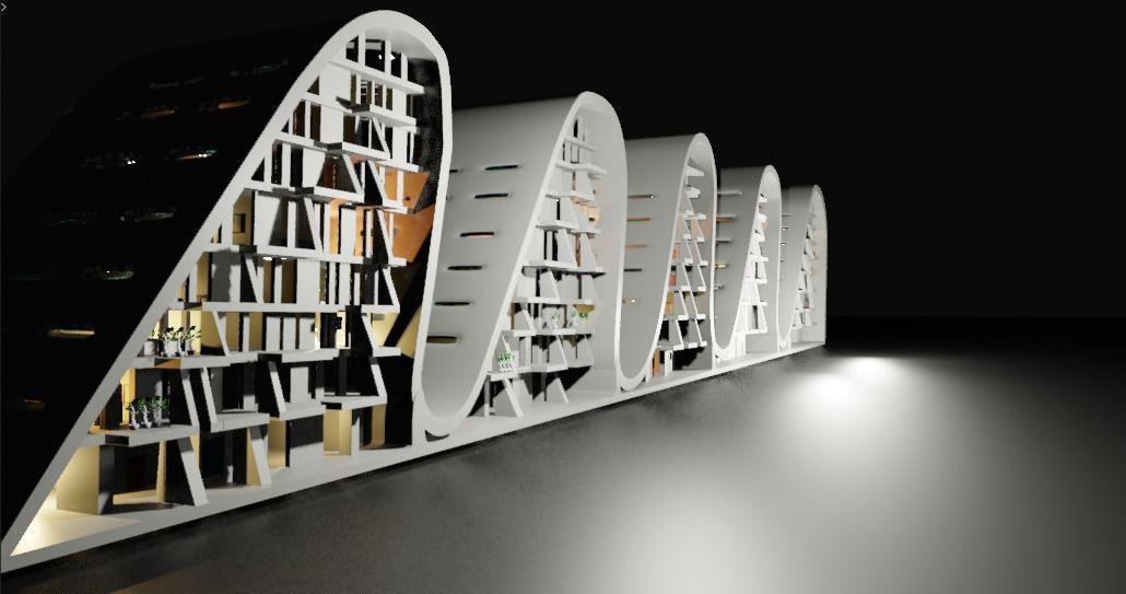 the wave building zaha hadid 3D model_33