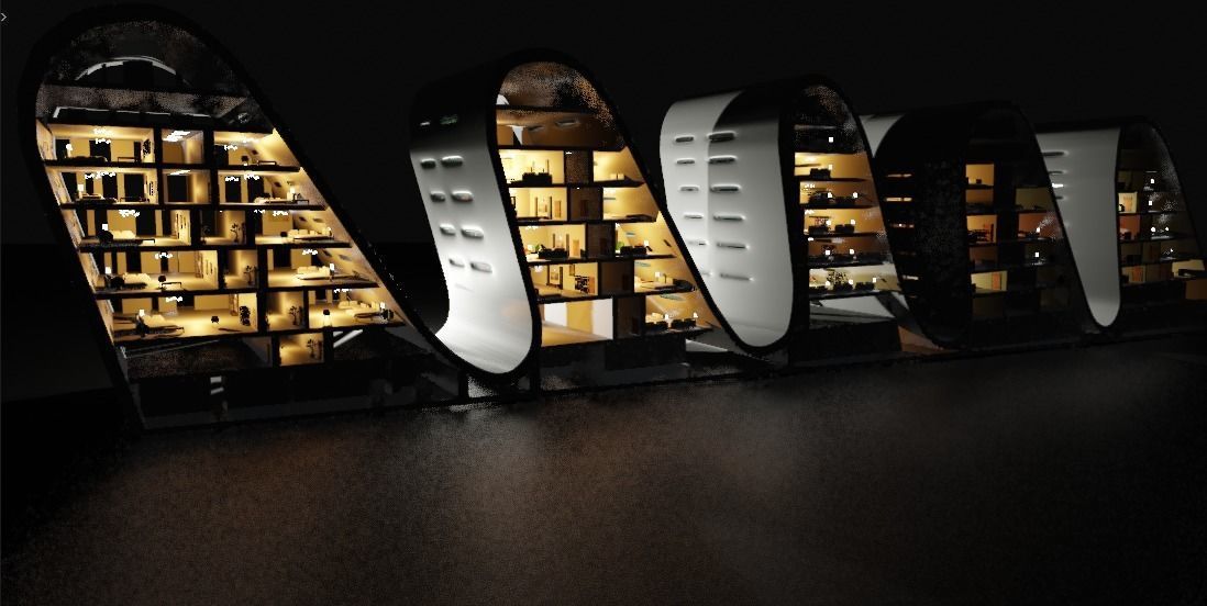 the wave building zaha hadid 3D model_10