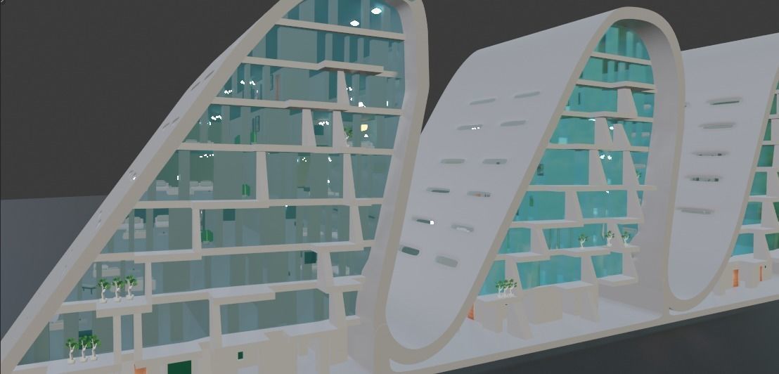 the wave building zaha hadid 3D model_5