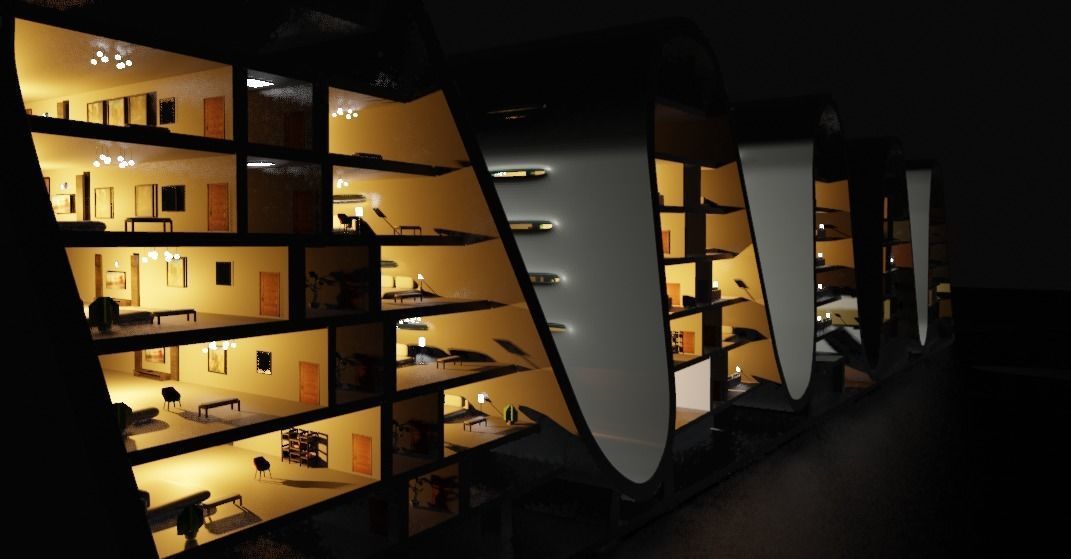 the wave building zaha hadid 3D model_20