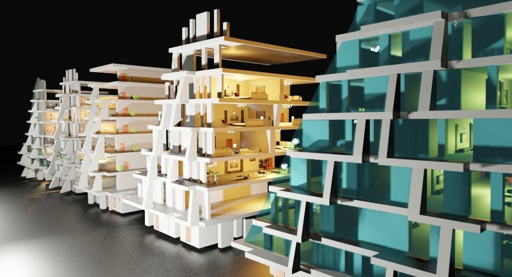 the wave building zaha hadid 3D model_28