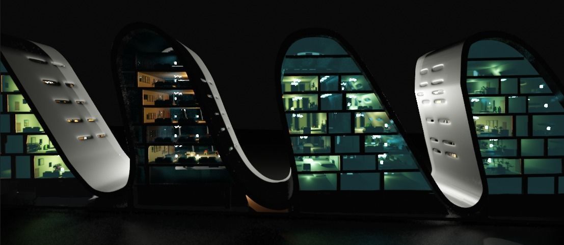 the wave building zaha hadid 3D model_42