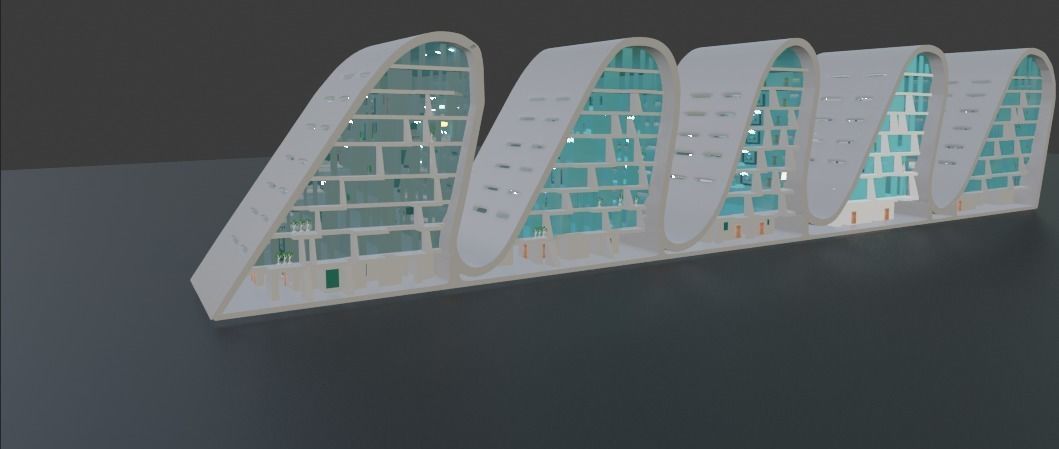 the wave building zaha hadid 3D model_8