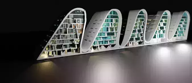the wave building zaha hadid 3D model