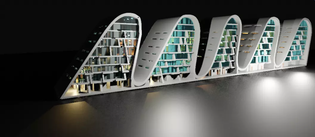 the wave building zaha hadid 3D model_0