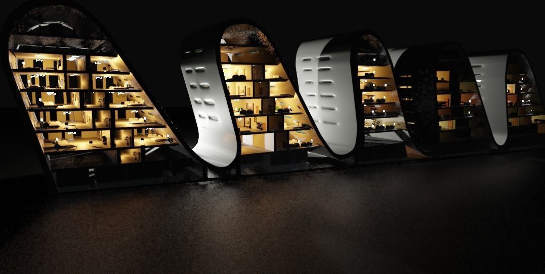 the wave building zaha hadid 3D model_13