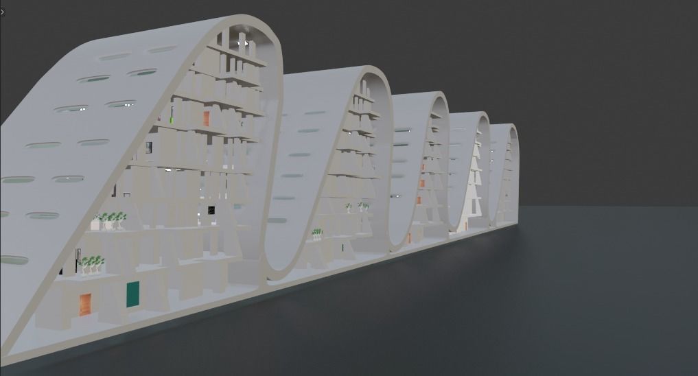 the wave building zaha hadid 3D model_31