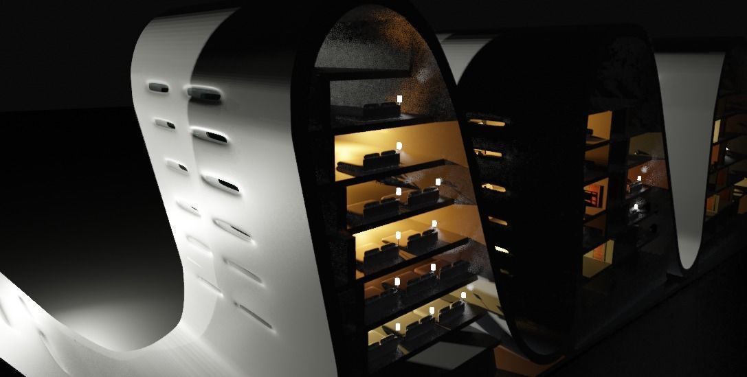 the wave building zaha hadid 3D model_38