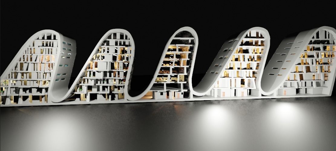 the wave building zaha hadid 3D model_34