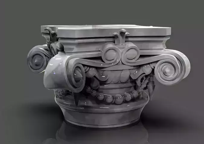 corinthian column head 001 3D model